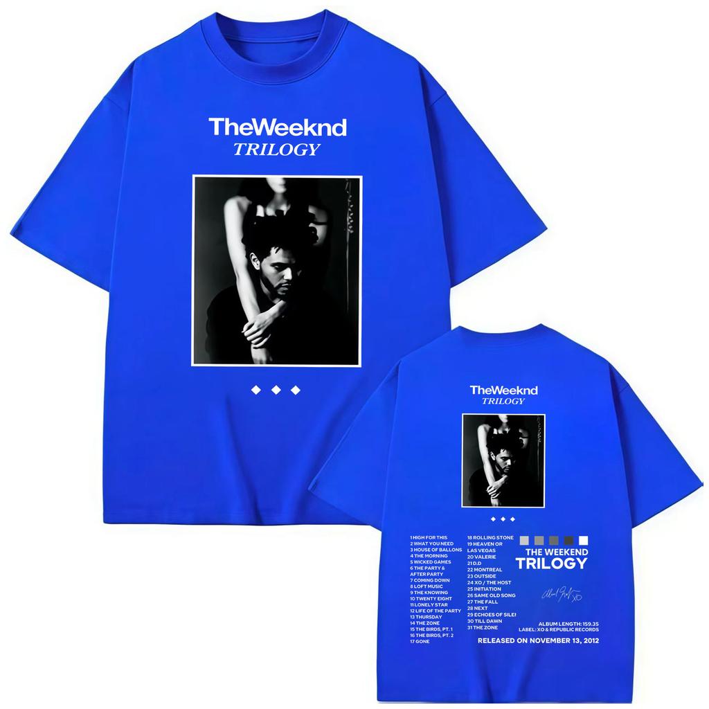 Rapper The Weeknd Merchandising de Álbum Camiseta Moda Hip Hop Vintage Camisetas de Manga Corta Algodón de Alta Calidad Camiseta Oversize