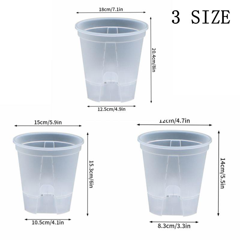 Root Control Flowerpot Transparent Self Watering Pot Double Layer Hydroponic Plant Pot Breathable Self-Priming Lazy Plant Pot