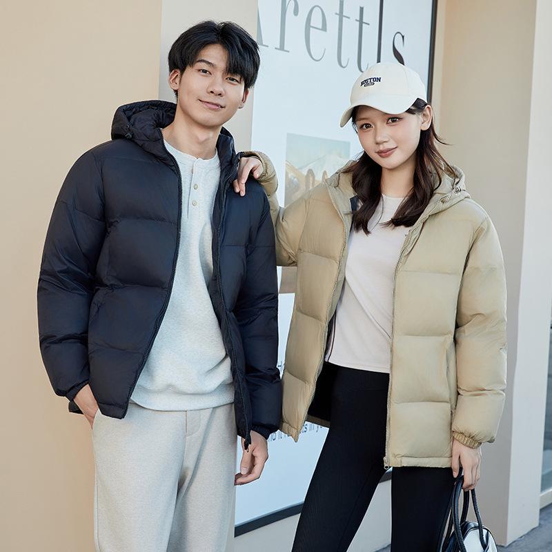 2025 Unisex Winter Thick Hooded Down Jacket, Warm Short Casual Puffer Outerwear for Couples