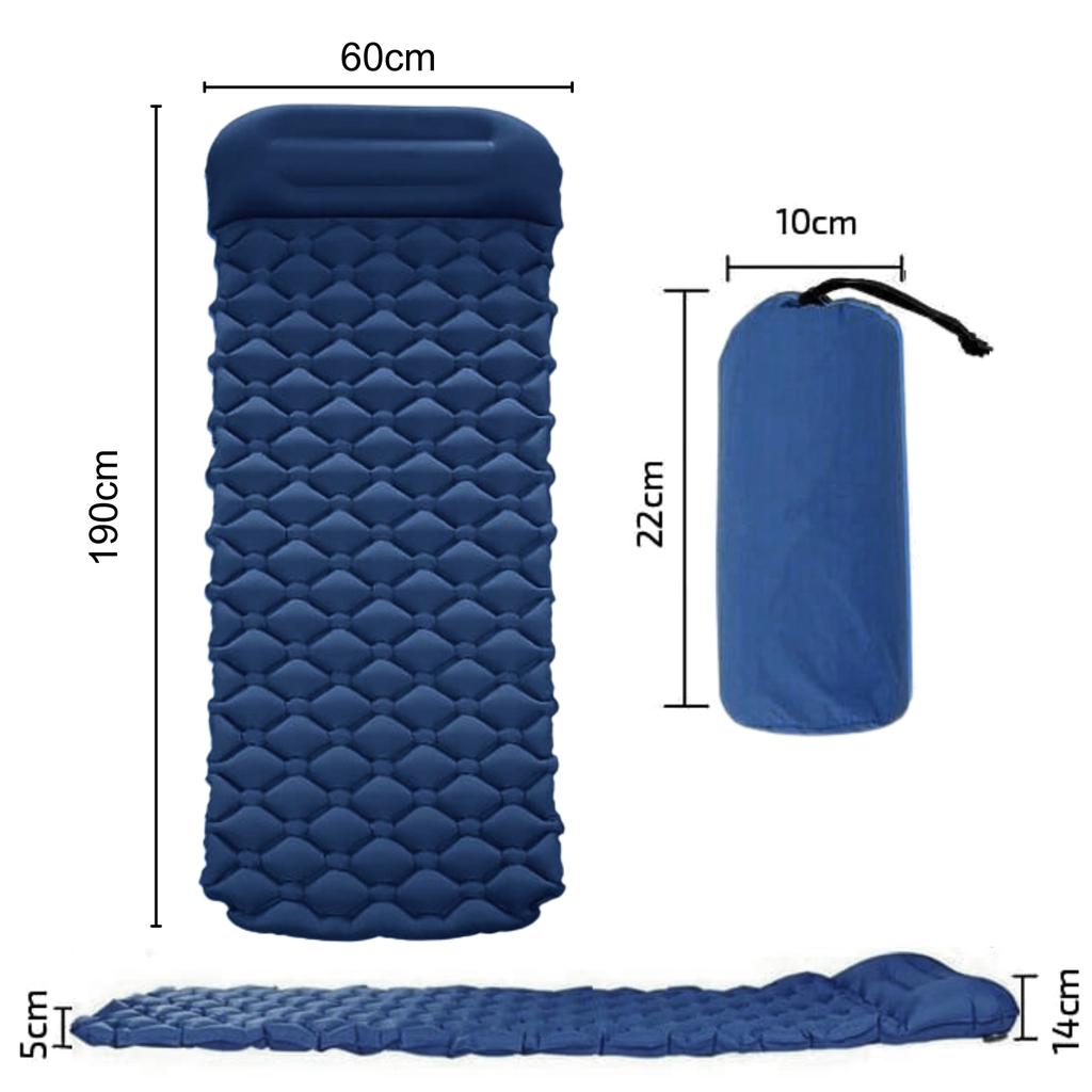 Inflatable Swimming Mattress, Tourist Sleeping Mat, Foldable for a Pillow Tent