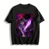Dunkles chinesisches Stil Spooky Couple Print T-Shirt Trendiges Anime Nationaler Stil Lässiges Oberteil Reines Baumwoll-T-Shirt