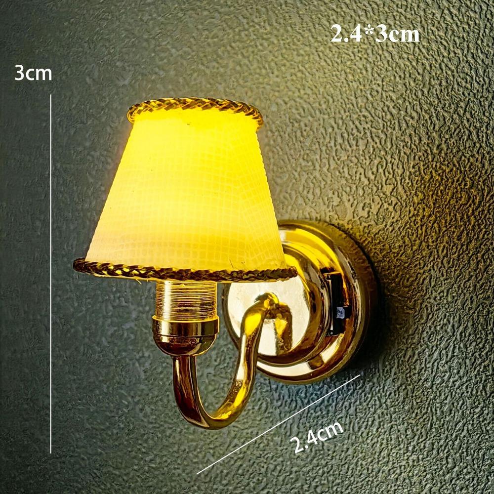 

Mini Miniature LED Golden Light 7 Styles Ceiling Lamp Chandelier Doll House Accessories 2.4*3cm