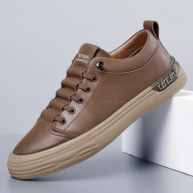 Hochwertige Herren New Fashion Casual Board Schuhe mit zwei Schichten Rindsleder Marke Bequeme Weichsohle Herren Casual Sportschuh