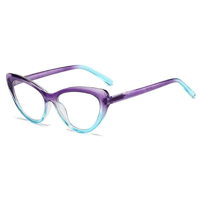 

Fashion Cat Eye Reading Glasses Women Plastic Presbyopic Optical Reading Eyglasses Eyewear Optical +1.0+1.5+2.0+2.5+3.0+3.5 +100 фиолетовый