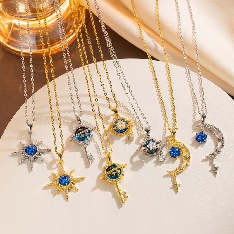 Specially for titanium steel planet starry sky non-fading necklace women's fashion personality versatile high-end sense collarbone chain jewelry