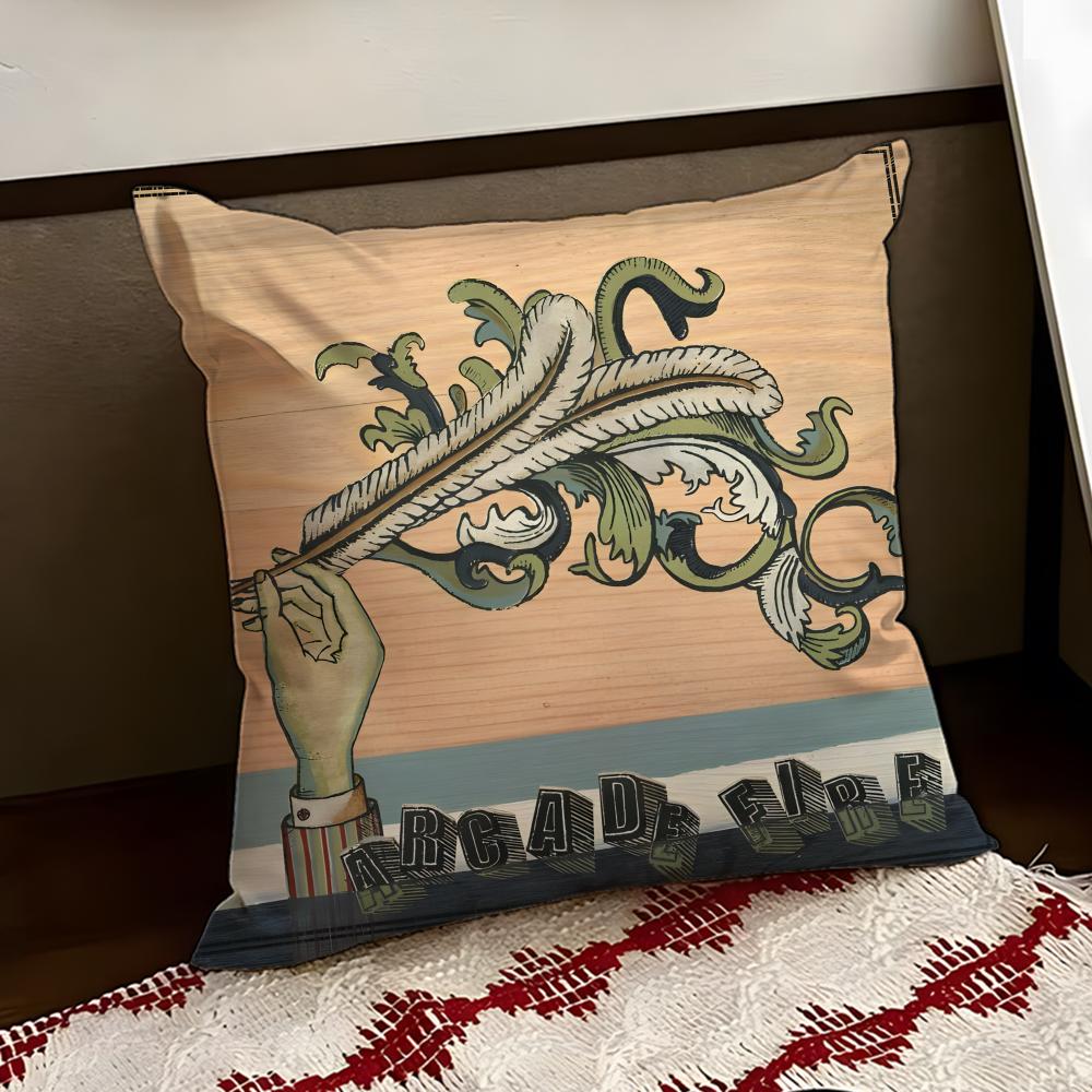 Arcade FFire Band Cushion Cover Reversible Soft Durable Pillow Cover Home Car MultiScene Use for Daily Comfort