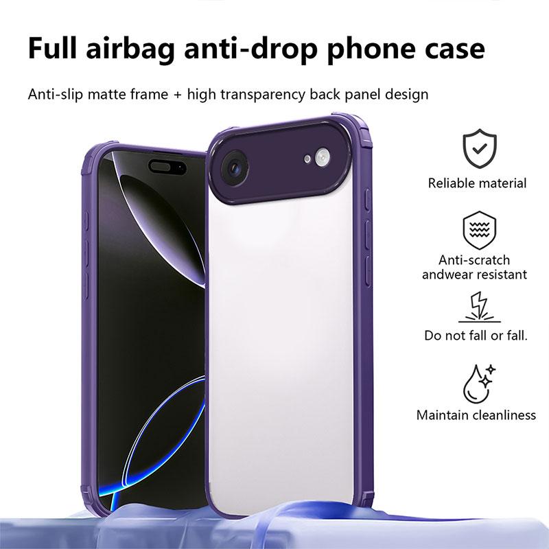 

Противоударный чехол для iphone 17 air Жесткая задняя крышка для iphone 17 AIR Бампер из ТПУ + ПК Защитный прозрачный чехол capa iphone17air Coque For iphone17 promax фиолетовый
