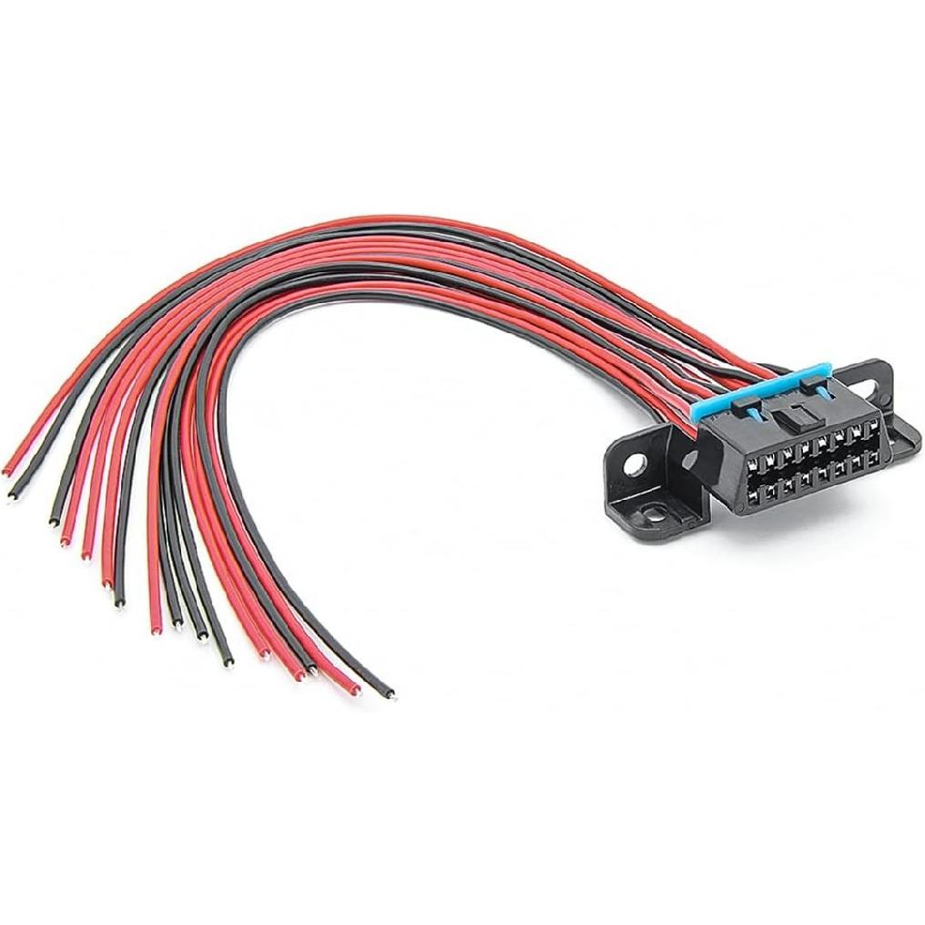 16-Pin Female Connector OBD2 Fixed Harness OBDII Assembled Plug Dash Port Wir