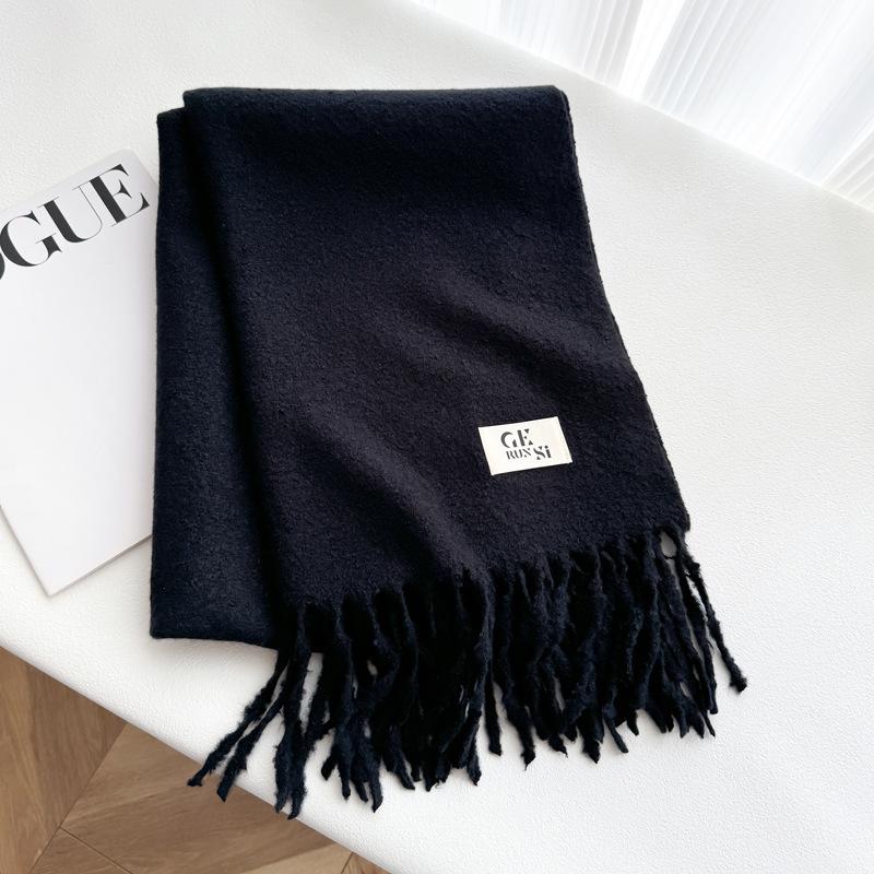 

М який восковий суцільний шарф із імітацією кашеміру. Жіноча зимова висока мода, високоякісна потовщена тепла шаль Above 175cm