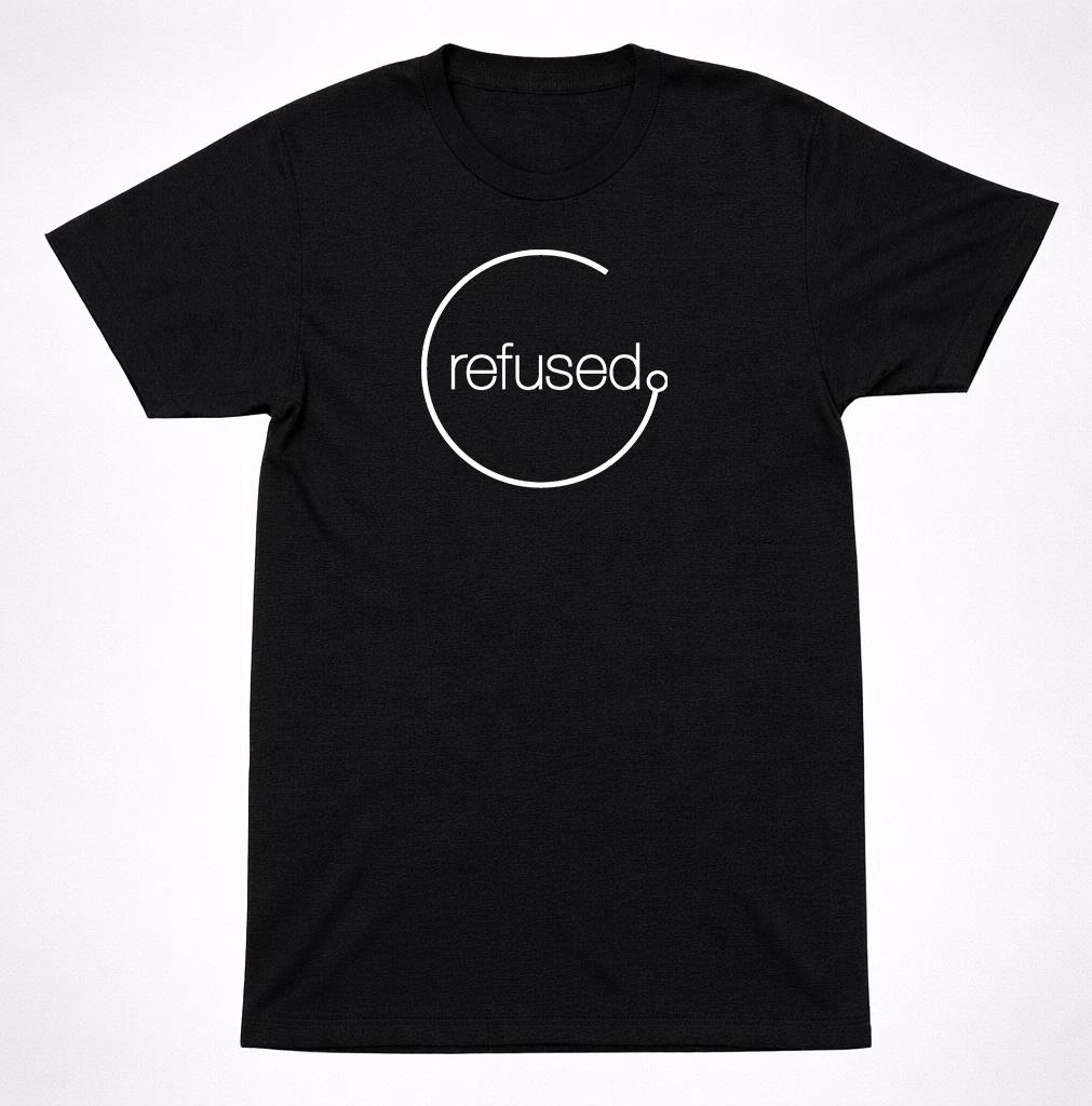 Refused Circle Logo Black T-Shirt Minimal Hardcore Punk Band Graphic Tee 3XL