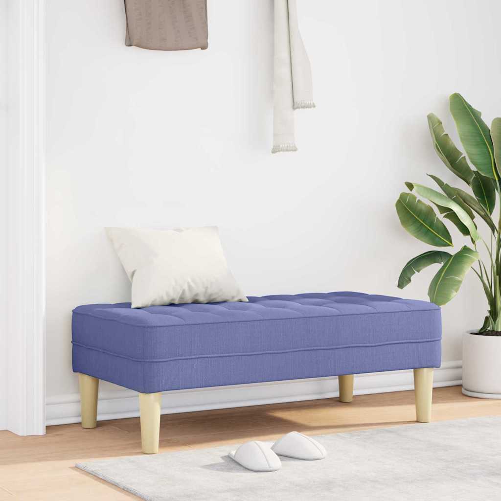 Bench with Cushion Jeans Blue 113 X 57 X 39 Cm Fabric