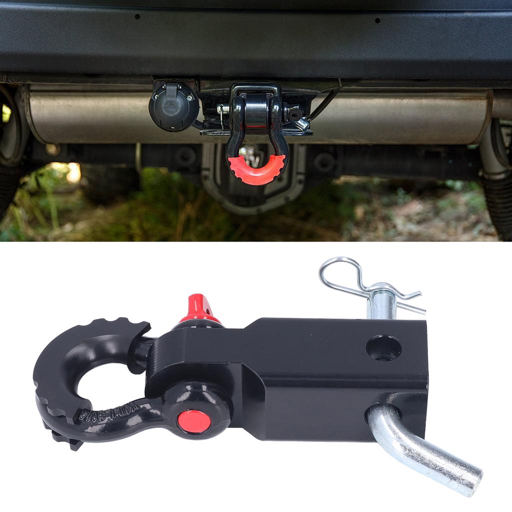 2in Universal Shackle Hitch Receiver Steel Vehicle Recovery Towing Accessories for Cars Trucks Jeeps