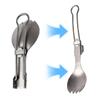 Titanium Foldable Cutlery Ultralight Portable Titanium Tableware High Temperature Resistant for Camping Hiking Picnic Travel