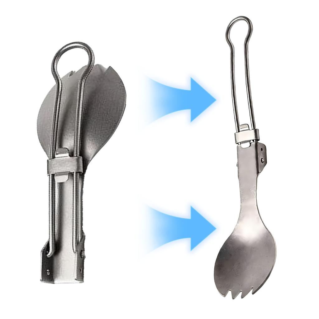 Titanium Foldable Cutlery Ultralight Portable Titanium Tableware High Temperature Resistant for Camping Hiking Picnic Travel