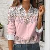 Women's Button Down Prints Shirt Long Sleeve Shirt Business Work Tops Casual With Pockets Jacket