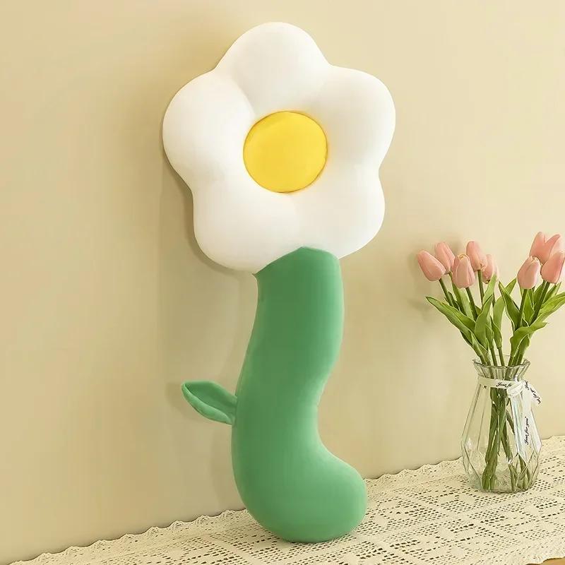 Long Flower Plush Body Pillow Cute Large Plush Cushion Soft Flower Decorative Stuffed Body Pillow Sleeping Back Cushion Decor