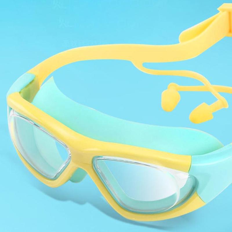 Hochauflösende Kinder-Schwimmbrillen für Jungen und Mädchen, Antibeschlag-Schwimmbrillen, Brillen mit großem Rahmen, Bequeme Silik