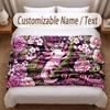 Axolotl Theme Soft Blanket Personalized Custom Name Text Print Warm Blanket Home Sofa Bedroom Decor