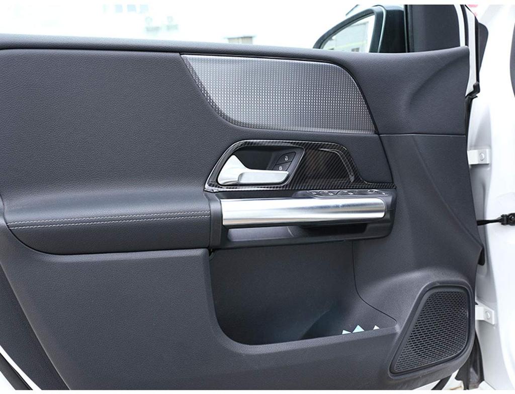 SHIFENG ABS Car Interior Door Handle Decoration Frame Trim Pack 4 Fiber for W247 X247 GLB B200 2019 2020 2021 2022 GLA H247 (Carbon Style)