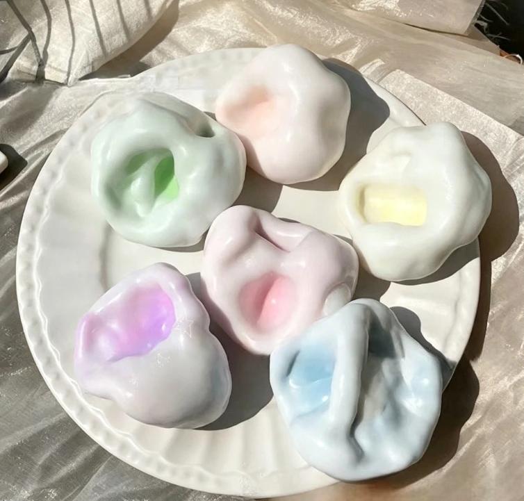 Coconut Oil Squeeze Squishy Fidget Toys Stress Relieving Toy Ultra-Thin Ice Skin blind box Shapeable Venting for Adults Gifts