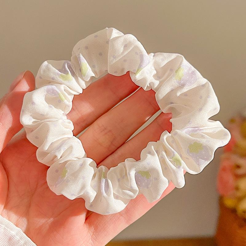 Korean Summer Floral Plaid Scrunchie: High-Elastic Sweet Ponytail Hair Tie 2026