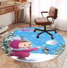 Masha and The Bear Pattern Round Rug, Indoor/Outdoor Mat, for Picnic, Gameroom, Bedroom, Office, Living Room, Home Decor Carpet, Birthday Gift