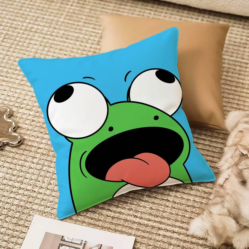F-Frog Pillow Case Sofa And Living Room Decorative Cushion Covers Dust-proof And Mite-proof Invisible Zipper