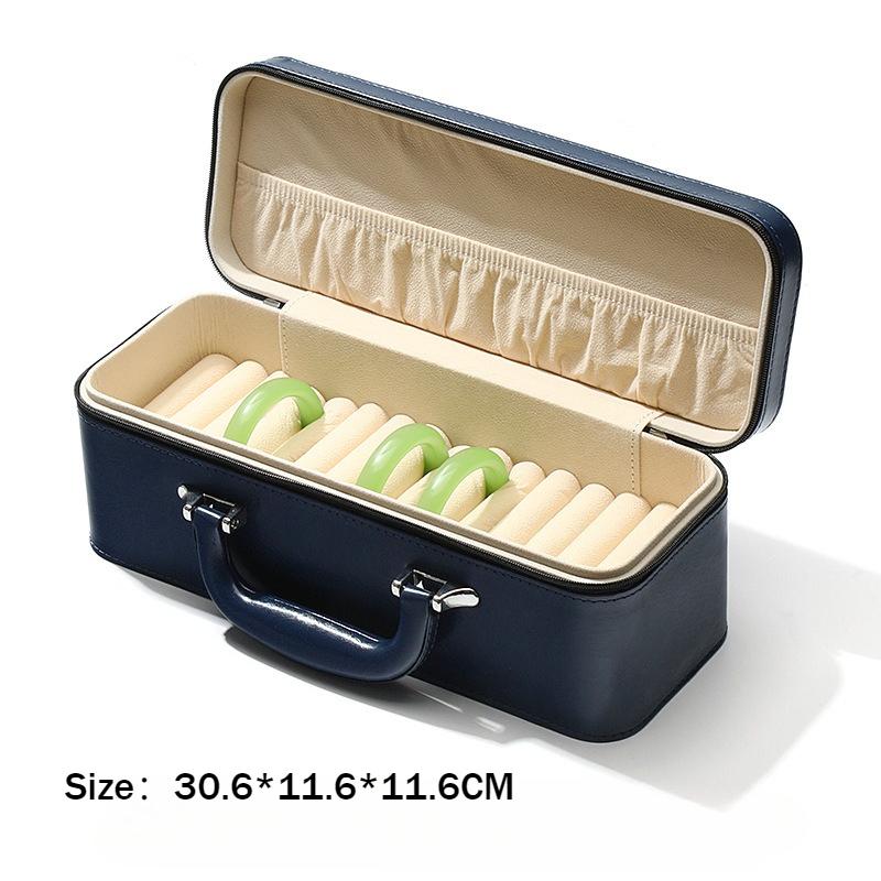 Boîte à Bijoux en Cuir Boîte à Bijoux de Poche Rangement Bracelet Étuis de Protection Boîtes de Rangement Bagues Organiseur de Boîte à Bijoux à Compartiments Divisés