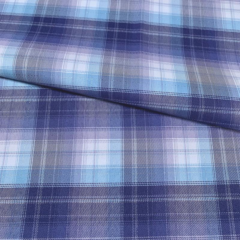 New Plaid Polyester Yarn-Dyed Fabric with Gold & Silver Threads for DIY Pleated Skirts
