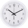 Fuji Boeki Wall Clock, Radio-Controlled, Silent, Continuous Second Hand, 25cm Diameter, White, Simple Design, 70476