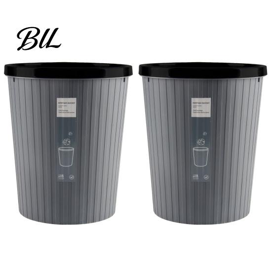 Portable Trash Bin 2PCS Garbage Can with Pressure Ring Design Waste Large Capacity Strong Load for Home Bedroom Bathroom Kitchen Durable