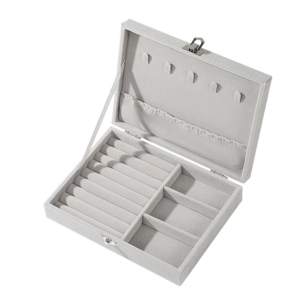 Luxury Portable Jewelry Box with Lock, Large Capacity Storage for Necklaces and Earrings