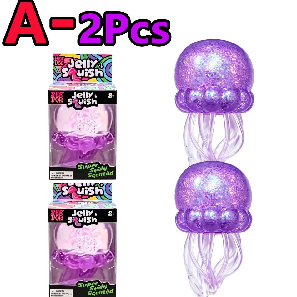 Popular  Jellyfish Octopus Soft Squeeze Fidget Toys Bead Filled Maltose Texture Soft Jelly-Like Stress Relief Squishy Toy
