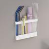 Magnetic Straw Holder Reusable Tumbler Straws Storage Dispenser Large Capacity Easy to Install Space-Saving Straw Organizer