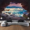 Sea View Oil Painting Tapestry Wall Hanging Living Room Bedroom Office Aesthetic Decoration Mural Home Background Hanging Cloth