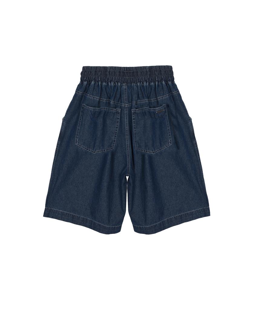 Nigaennikol Washed Banding Burmuda Denim Pants_Blue