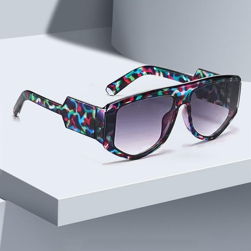 Trendy Gradient Square Sunglasses for Women Stylish Color Matching Elegant Leg Design UV Protection