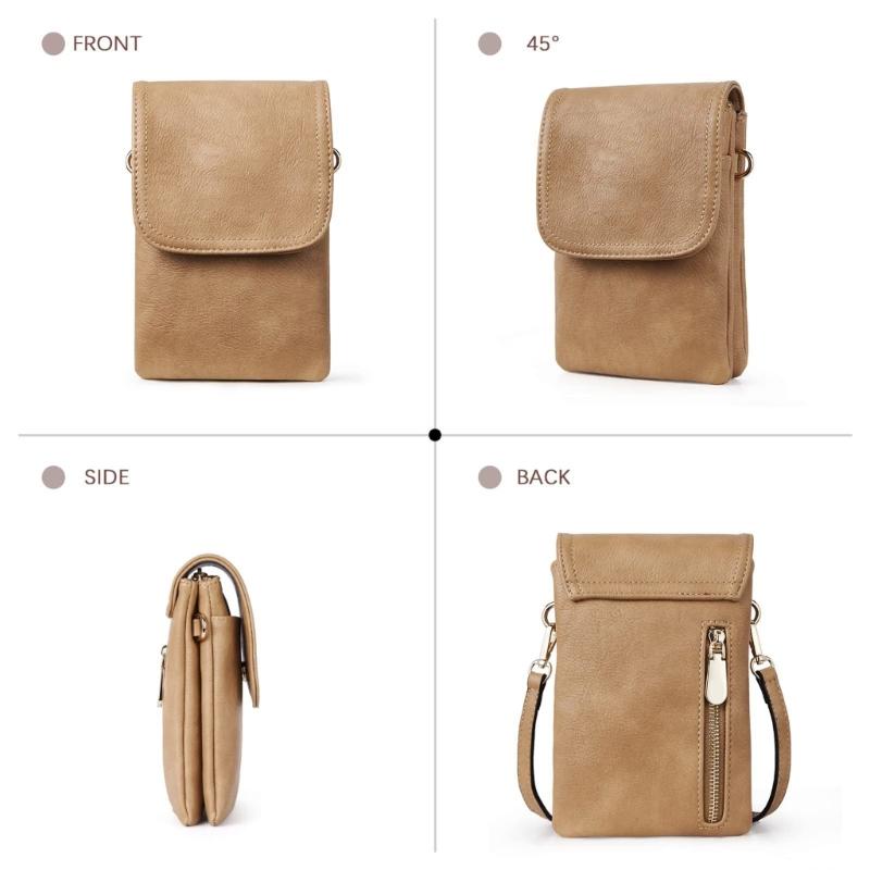 Stylish Phone Case Lightweight PU Leather Card Holder With Phone Slot Compact Crossbody Bag For Daily Use
