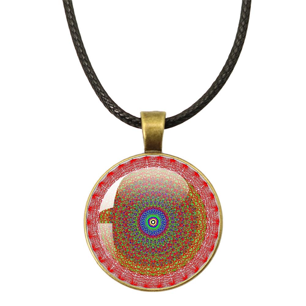 Tree of Life Rope Chain Glass Pendant Necklaces For Women Yoga Mandala Necklaces Gift Charm Beautiful Mandala Women Jewelry