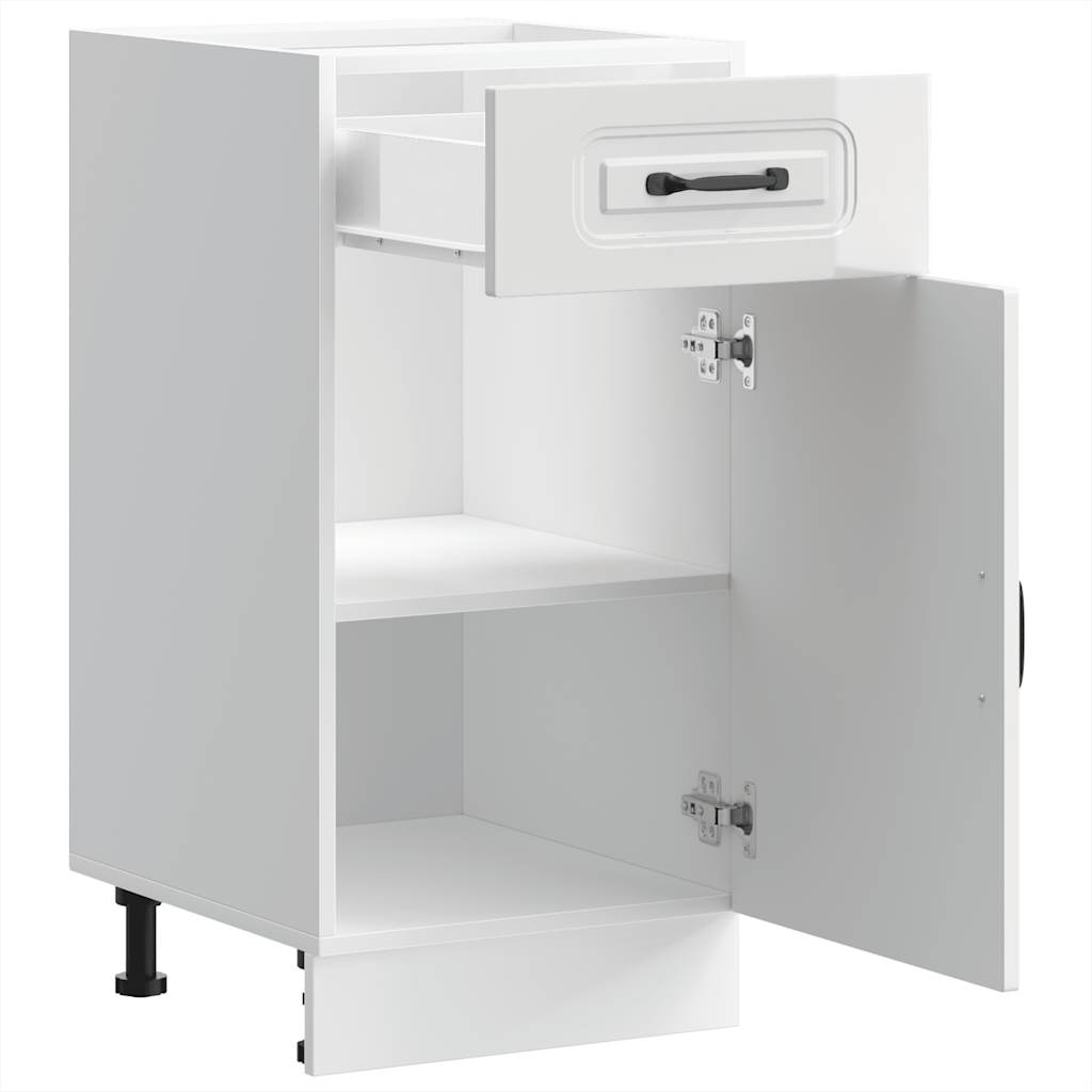 Vidaxl Kitchen Base Cabinet, Kalmar, White, Wood-based Material