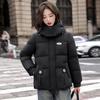 Women’s Short Hooded Windproof Thicken Warm Winter Jacket With Raglan Sleeves