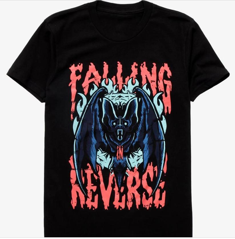 New Falling In Reverse Bat T-shirt Street Style Black Unisex All Sizes Unisex T-Shirt XXXL