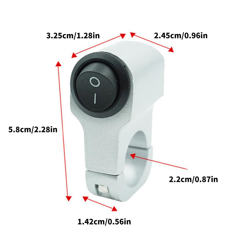 Motorbike Accessory Fog Light Spotlight On/Off Switches Aluminum 7/8in Motorcycle Handlebar Headlight Control Switches