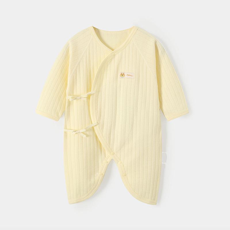 Newborn Pure Cotton Butterfly Bodysuit: Four Seasons Tie-Up, Boneless Design Jumpsuit