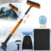 5 In 1 Retractable Snow Brush and Ice Scraper for Car Windshield Snow Shovel with 180° Pivoting Brush Head Car Snow Cleaning