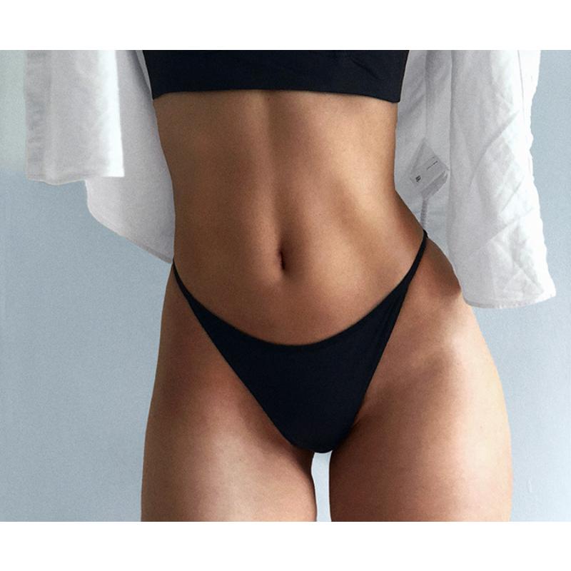 Low Waisted Ice Silk Sexy Triangle Underwear for Women Solid Colored Thin Straps for Comfortable and Breathable Underwear for Women