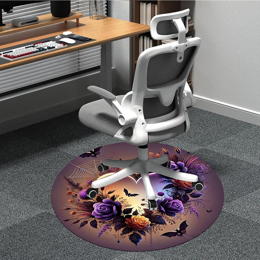 

1pc Heart Floral Decor Chair Carpet for Office Machine Washable Rug for Office, Good Gift for Family or Friends yy251225234 80cm by 80cm
