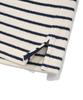 COVERNAT Terry Stripe Open Collar T-Shirt Navy