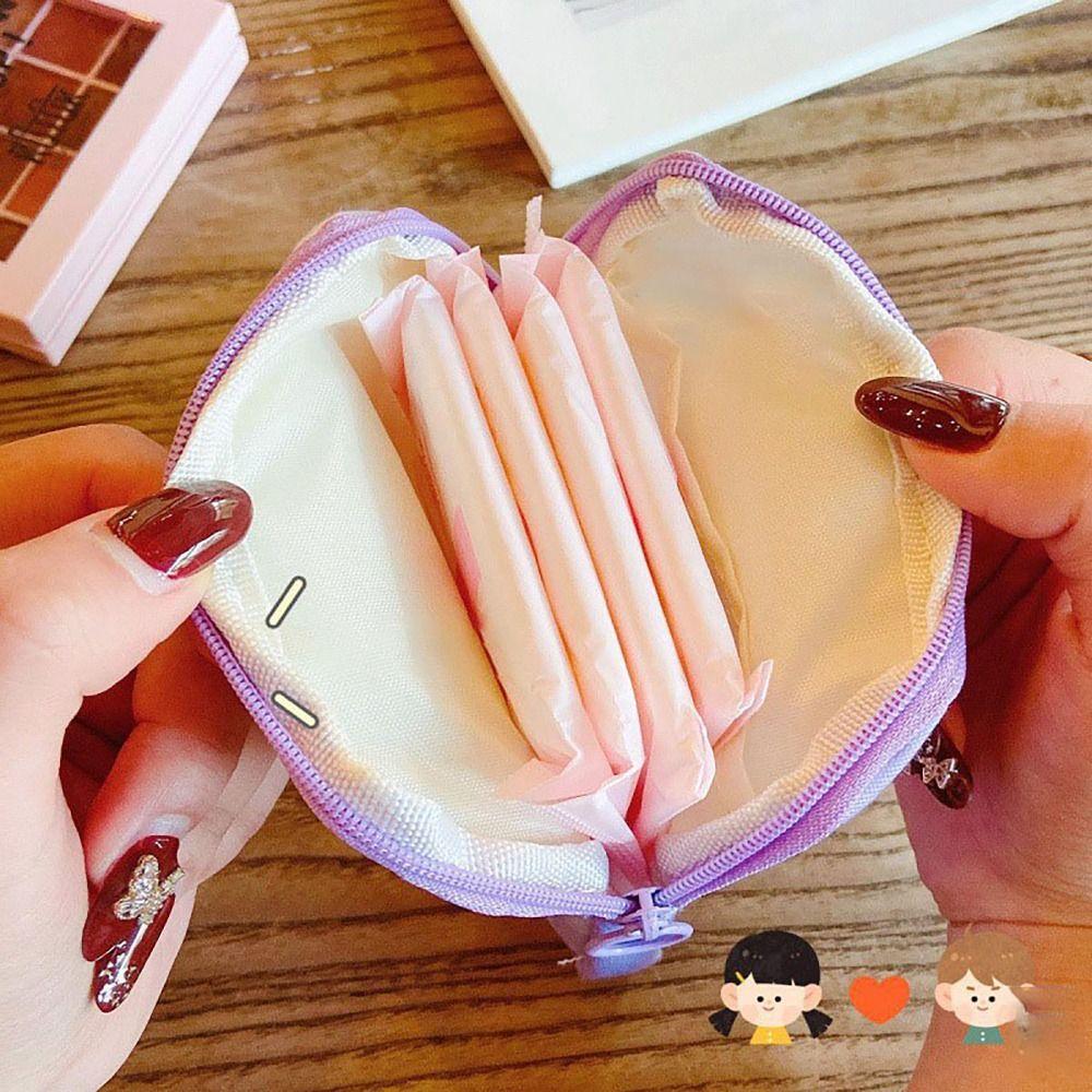 Zipper Storage Bag Large Capacity Cosmetic Storage Bag Portable Sanitary Tampon Bag  Women