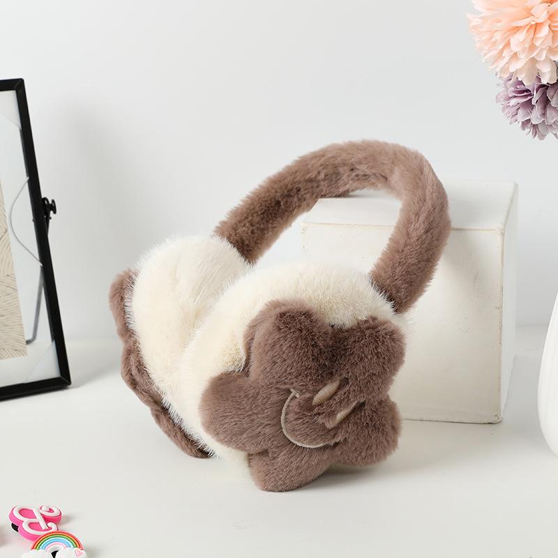 Cold Protection Student Ear Covers Cute Cartoon and Warm Plush Foldable Ear Cups for Autumn and Winter Outdoor Cycling Ear Packs